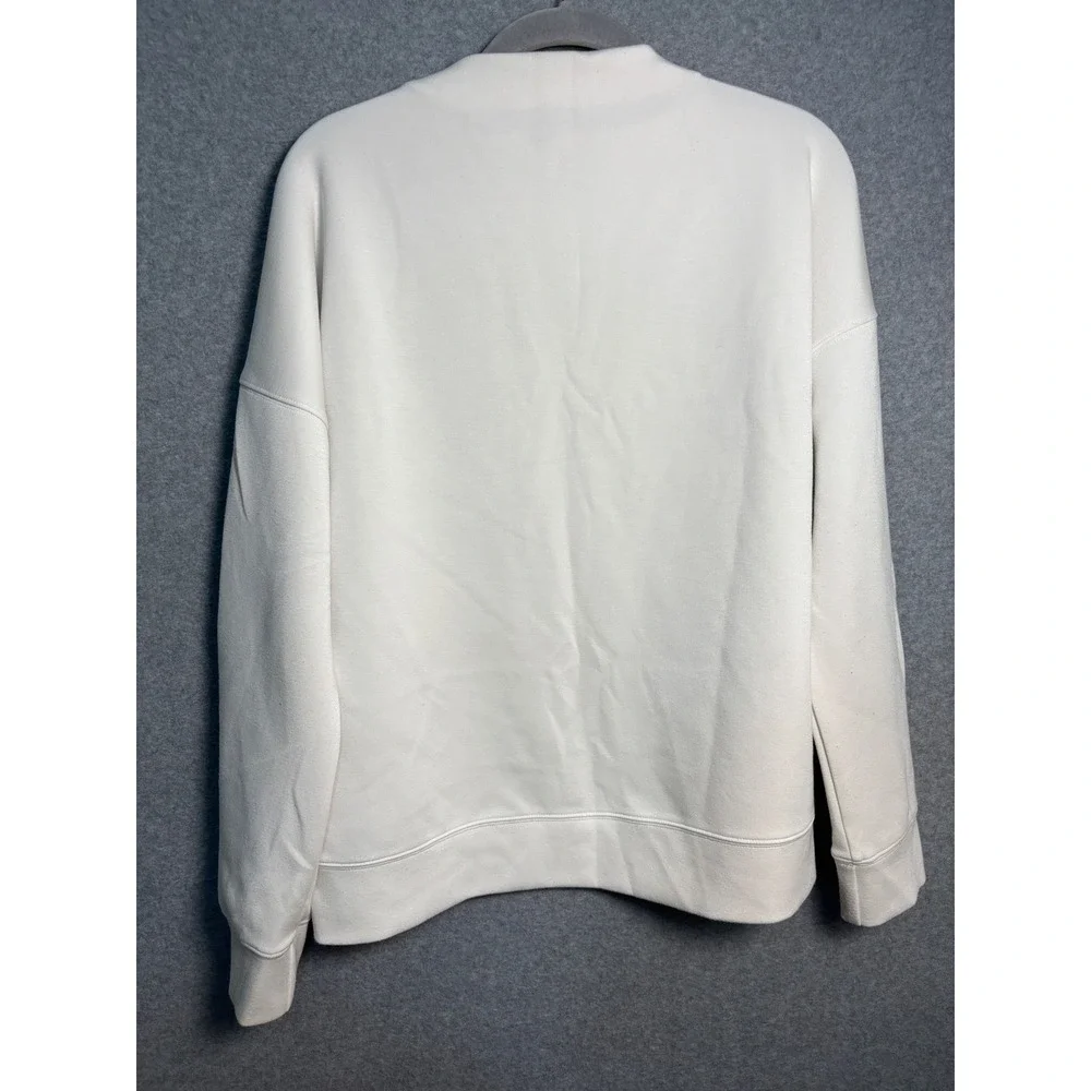 Cynthia Rowley Scuba Sweatshirt M Ivory Minimalist Quiet Luxury Oversized Top